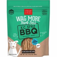 Wag More 25019123 10 oz Bark Less Jerky BBQ Grilled Chicken Treat