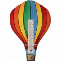 Songbird Essentials Hot Air Balloon with Vertical Stripes Small Window Thermometer