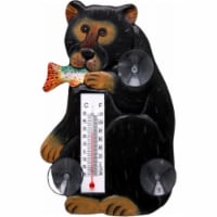Songbird Essentials Black Bear with Trout Small Window Thermometer