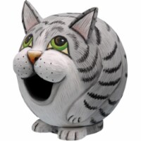 Songbird Essentials Grey Tabby Cat Gord-O Birdhouse