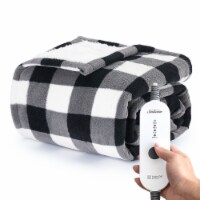 Sunbeam Heated Throw Blanket - Buffalo Black / White