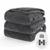 Sunbeam Heated M/P Blanket - Gray Perspective: Main