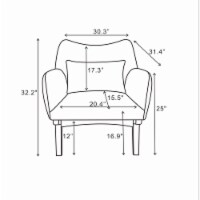 Gatsby Mid Century Modern Furniture Style Dark Gray Fabric Accent Armchair