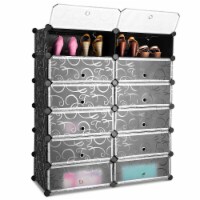 Costway 12 Cubic Portable Shoe Rack Shelf Cabinet Storage Closet Organizer Home Furni
