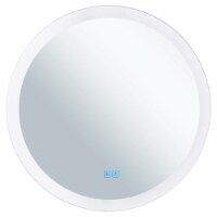 CWI Lighting Armanno 24  Round Contemporary Metal LED Mirror in Matte White