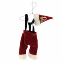 Holiday Ornament Santa's Costume Fabric Hat Pant Candycane Mx171640