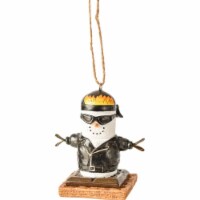 Ganz Smores Biker Snowman Plastic Holiday Christmas Ornament