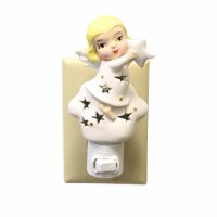 Home Decor Angel Nightlight Ceramic Stars Wings Cloud Mx181441