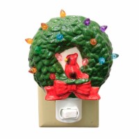 Christmas Wreath Night Light Ceramic Cardinal Electric Plug-In Mx181443