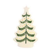 Christmas Cream Holiday Lit Tree Sm Stoneware Battery Operated Mx180322