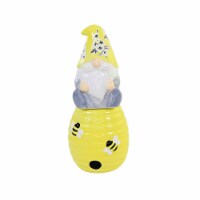 Tabletop Bee Gnome Salt & Pepper Set Dolomite Beehive Flowers Er74554