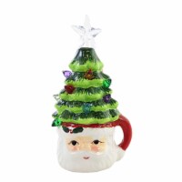 Christmas Santa Shimmer Tree Ceramic Bulbs Clear Star Topper Mx185168