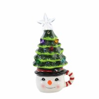 Christmas Snowman Shimmer Tree Mini Ceramic Clear Star Topper Mx185169
