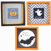 Ganz 5.75 Halloween Shadow Box/Wall Decor Pumpkin Bat Ghost