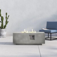 Living Source International Concrete Propane Outdoor Fire Pit Table (Natural Concrete)