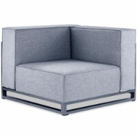 Whiteline MC1701-GRY Indoor & Outdoor Modular Armless Corner Chair in Grey Fabric & Aluminum