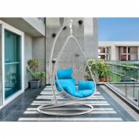 Bravo Outdoor Egg Chair, Grey wicker frame with steel stand powdercoating finish in Grey