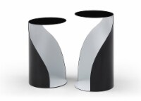 Willie Large Side Table, Black Powder-Coated Metal Outside, White Metal Inside