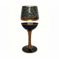 Bottoms Up by 95 & Sunny WGDECOJAGUAR 9 in. 15 oz Wine Glass Deco Jaguar Decor