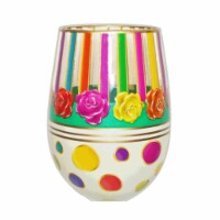 95 & Sunny SLSTRIPES 18 oz Stripes Bottoms Up Stemless Wine Glass