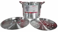 Sazon Aluminum Stock Pot with Steamer - Silver Perspective: Main