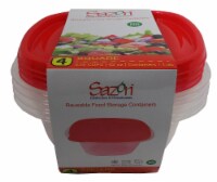 Sazon Deep Square Reusable Food Storage Containers - 4 Pack Perspective: Main