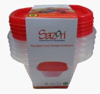 Sazon Square Reusable Food Storage Containers - 5 Pack Perspective: Main