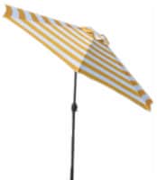 VM International Aluminum Striped Patio Umbrella - Yellow/White Perspective: Main