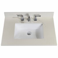 31 in. Composite Stone Single Basin Vanity Top in Milano White with White Basin