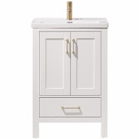 Vinnova Gela 24  Single Vanity with Drop In Ceramic Basin in White