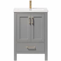 Vinnova Gela 24 Single Vanity with Drop In Ceramic Basin in Gray