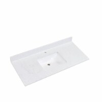 49 in. Composite Stone Single Basin Vanity Top in White with White Basin