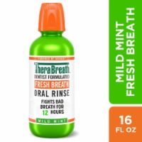 TheraBreath Mouthwash Fresh Breath Alcohol-Free Mild Mint Rinse