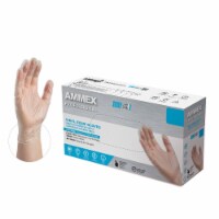 AMMEX Vinyl, Latex Free, Powder Free, Medical Disposable Gloves, Large, Clear, 100/Box