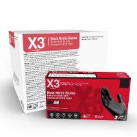 X3 Black Nitrile Disposable Industrial Gloves 3 Mil Medium Case of 1000