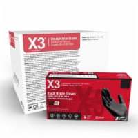 X3 Black Nitrile Disposable Industrial Gloves 3 Mil Large Case of 1000