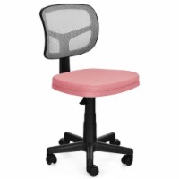 Costway Armless Office Chair Adjustable Swivel Computer Mesh Desk Chair Pink
