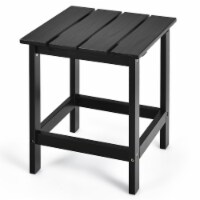 Costway Patio 15  End Side Coffee Table Square Wooden Slat Garden Deck White\Black\Gray Black
