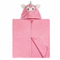 Kids Bath Collection 27  x 54  Cotton Pink Unicorn Hooded Bath Towel