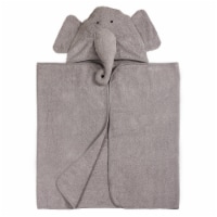 Kids Bath Collection 27  x 54  Cotton Grey Elephant Hooded Bath Towel