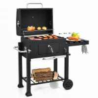 Costway Charcoal Grill Outdoor BBQ Smoker with Side Table Patio Picnic Backyard Cooking