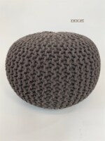 Chocolate 15 x17  Gum Drop 100% Cotton Knitted Round Pouf Ottoman