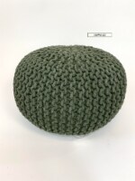 Seaweed 15 x17  Gum Drop 100% Cotton Knitted Round Pouf Foot Stool Ottoman