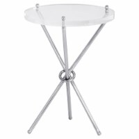 Sunpan Cher 16  Modern Metal Side Table with Tripod Like Base in Nickel