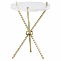 Sunpan Cher 16  Modern Metal Side Table with Tripod Like Base in Brass