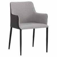 Sunpan Renee 19  Modern Fabric and Steel Dining Armchair in Gray