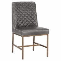 Sunpan Leighland 19  Faux Leather Dining Chair in Overcast Gray (Set of 2)
