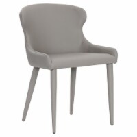Sunpan Evora 19.25  Faux Leather and Metal Dining Chair in Gray (Set of 2)