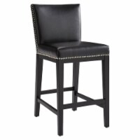 Sunpan Vintage 26  Modern Faux Leather Counter Stool in Coal Black