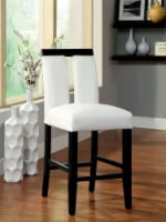 Set of 2 Leatherette and Wood Counter Height Dining Chair in Black and White